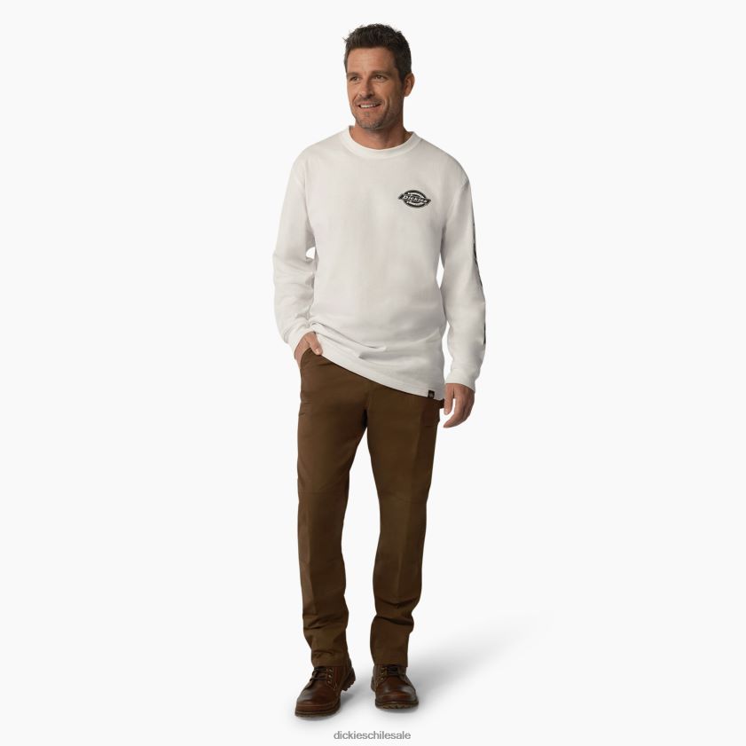 blanco (wh) hombres playera de manga larga con logo pesado Dickies vestir X4H0F872