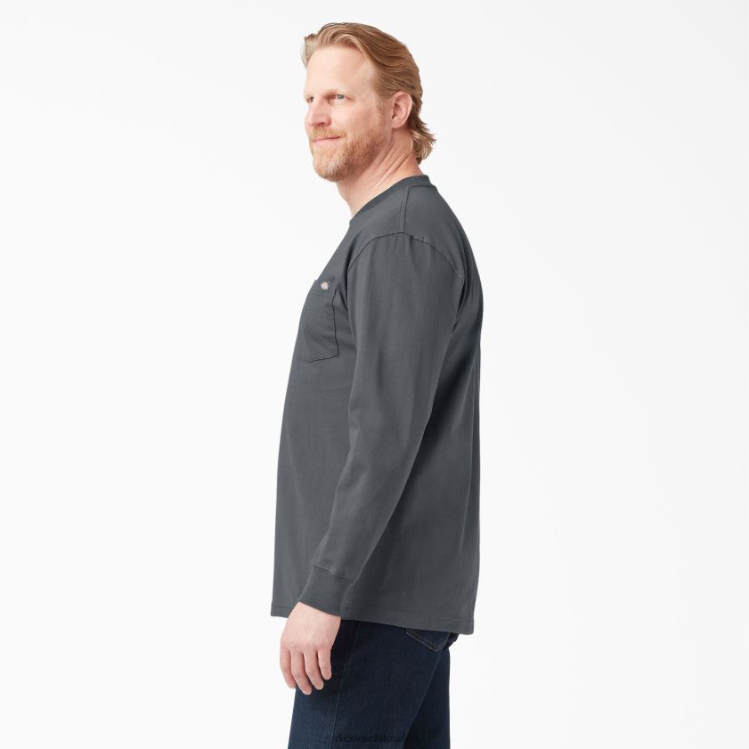 gris carbón (ch) hombres camiseta de manga larga de peso pesado Dickies vestir X4H0F604