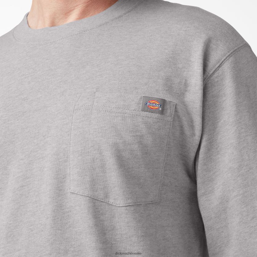 gris jaspeado (hg) hombres playera de manga larga con logo gráfico Dickies vestir X4H0F890