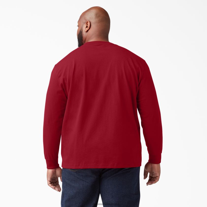inglés rojo (er) hombres camiseta de manga larga de peso pesado Dickies vestir X4H0F608
