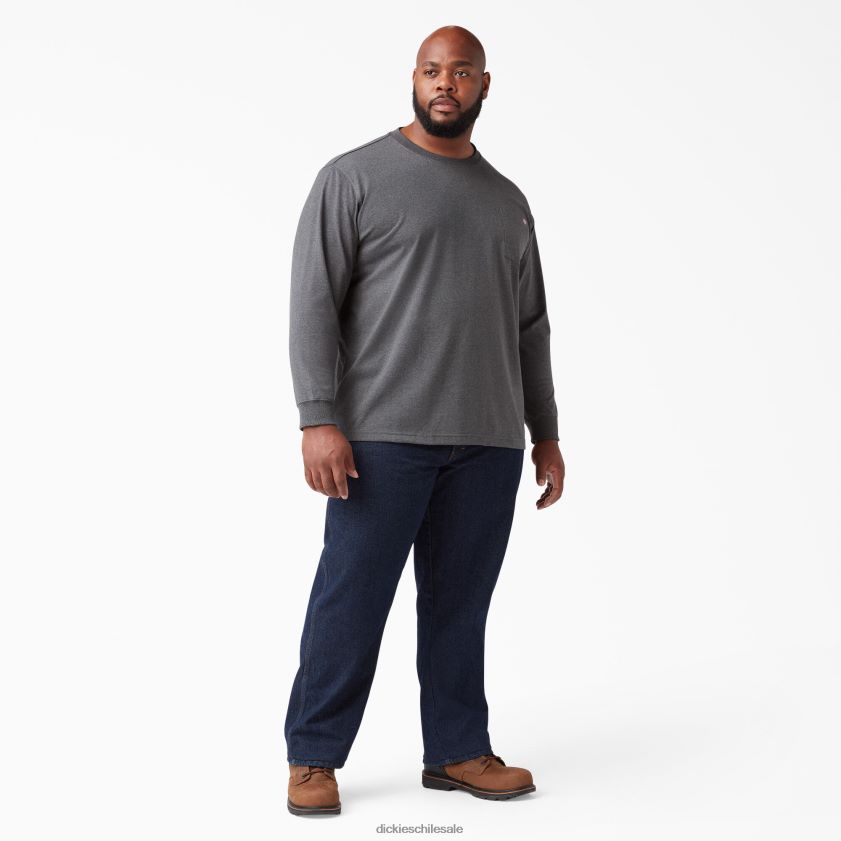 jaspeado gris carbón (cgh) hombres camiseta de manga larga jaspeada de peso pesado Dickies vestir X4H0F717