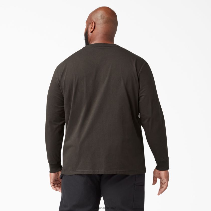 marrón chocolate (cb) hombres camiseta de manga larga de peso pesado Dickies vestir X4H0F603