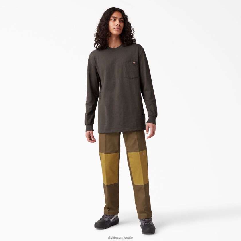 marrón chocolate (cb) hombres camiseta de manga larga de peso pesado Dickies vestir X4H0F603