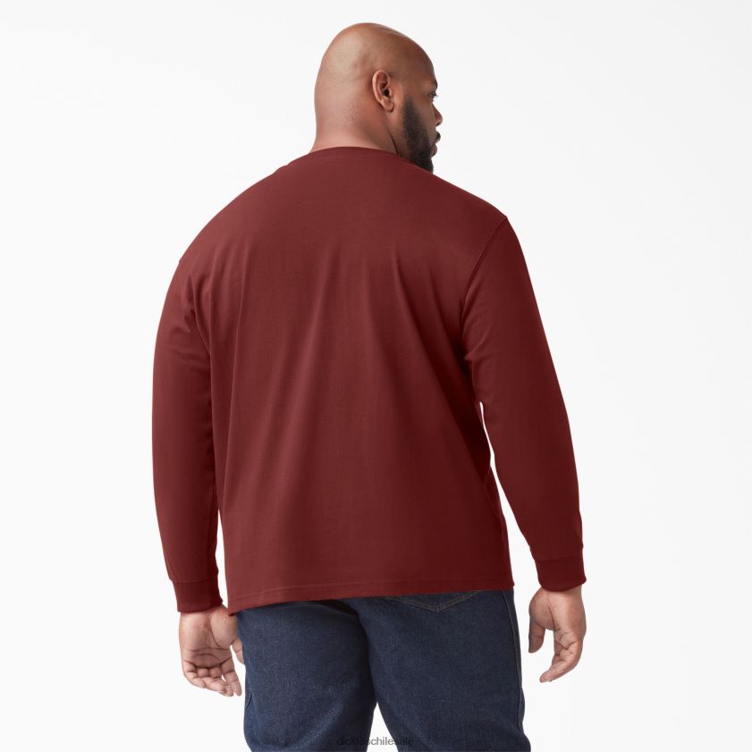 marrón más oscuro (mb1) hombres camiseta henley de manga larga de peso pesado Dickies vestir X4H0F699