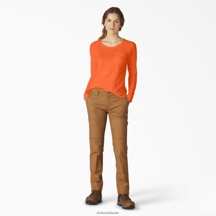 naranja brillante (bod) mujer camiseta refrescante de manga larga Dickies vestir X4H0F1628