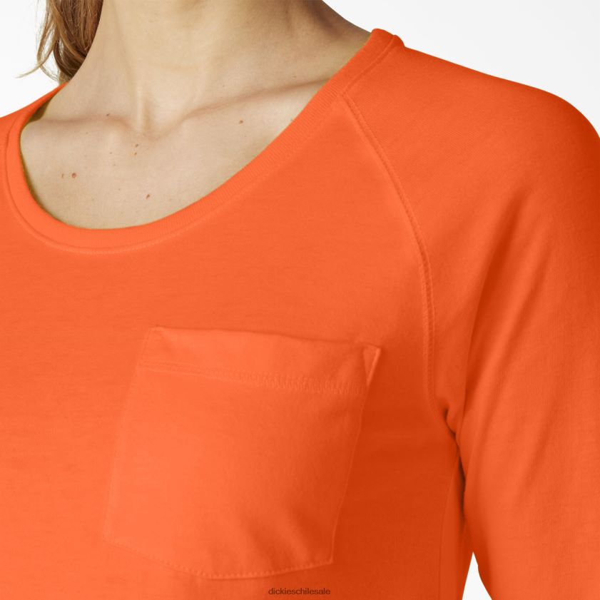 naranja brillante (bod) mujer camiseta refrescante de manga larga Dickies vestir X4H0F1628