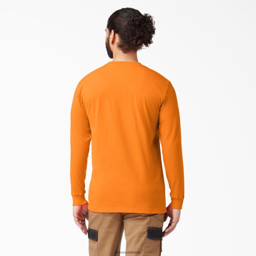 naranja (o) hombres camiseta de manga larga de peso pesado Dickies vestir X4H0F612