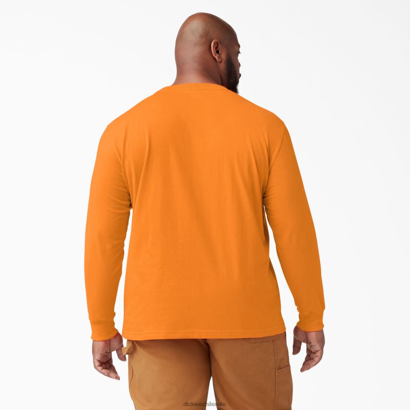 naranja (o) hombres camiseta de manga larga de peso pesado Dickies vestir X4H0F612