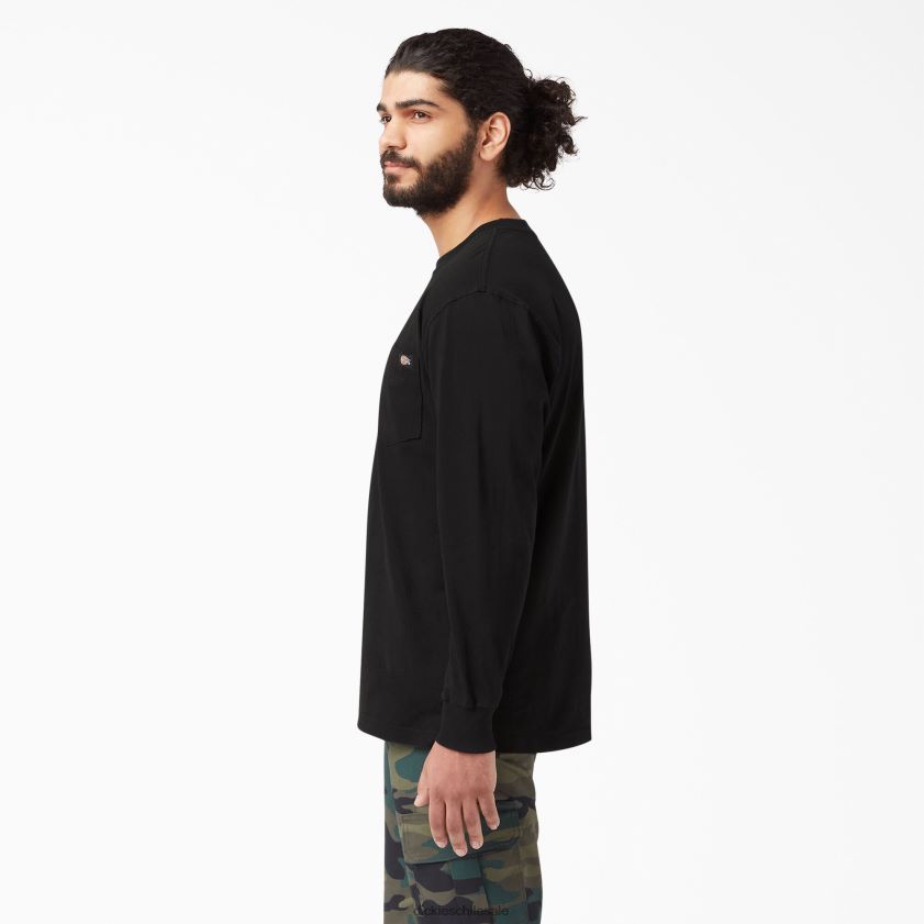 negro (negro) hombres camiseta de manga larga de peso pesado Dickies vestir X4H0F601