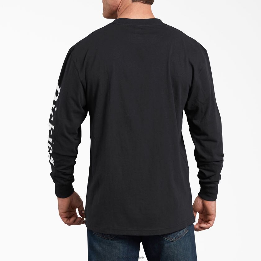 negro (negro) hombres camiseta gráfica de manga larga Dickies vestir X4H0F765
