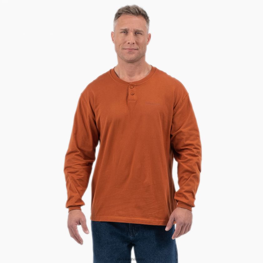 pan de jengibre marrón (es decir) hombres camiseta henley de manga larga Dickies vestir X4H0F807