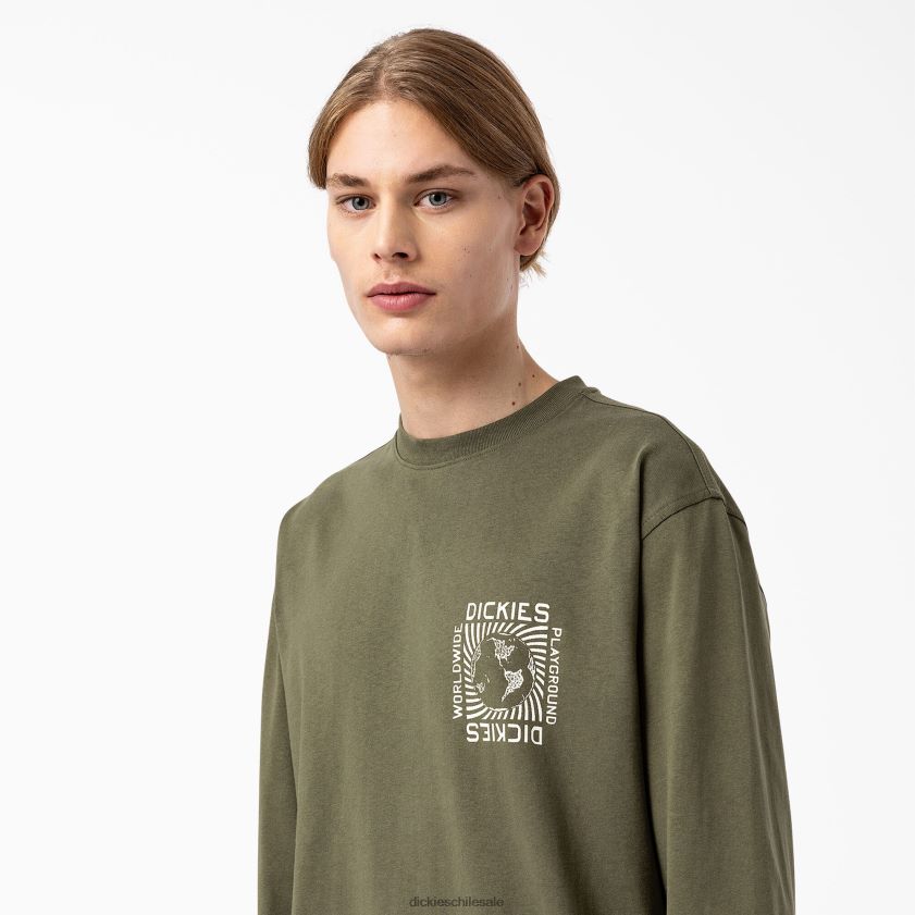 verde militar (ml) hombres camiseta de manga larga marbury Dickies vestir X4H0F920