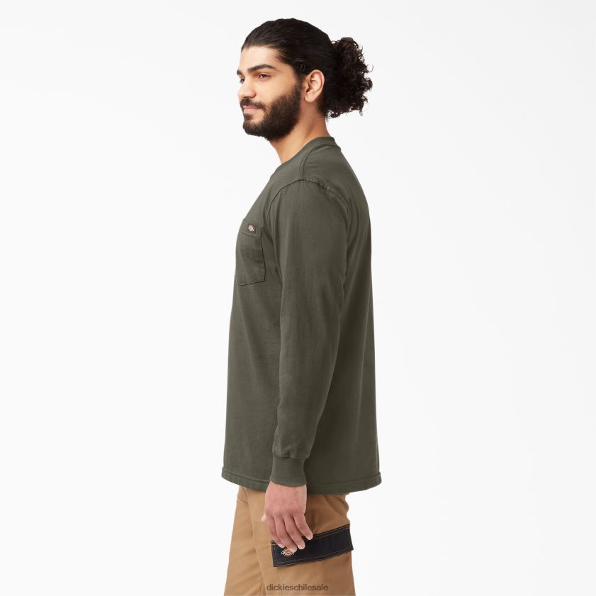 verde musgo (ms) hombres camiseta de manga larga de peso pesado Dickies vestir X4H0F611
