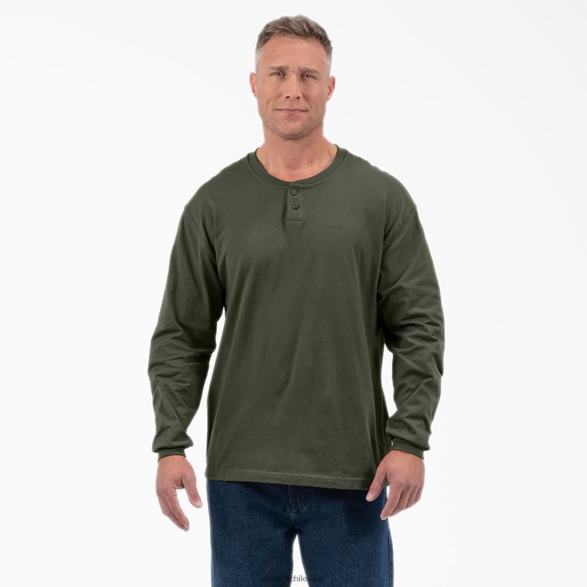 verde oliva (og) hombres camiseta henley de manga larga Dickies vestir X4H0F809