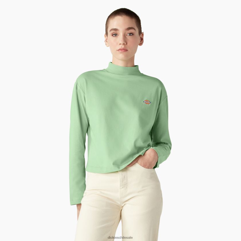 verde tranquilo (qg2) mujer playera de manga larga con cuello alto Mapleton Dickies vestir X4H0F1986
