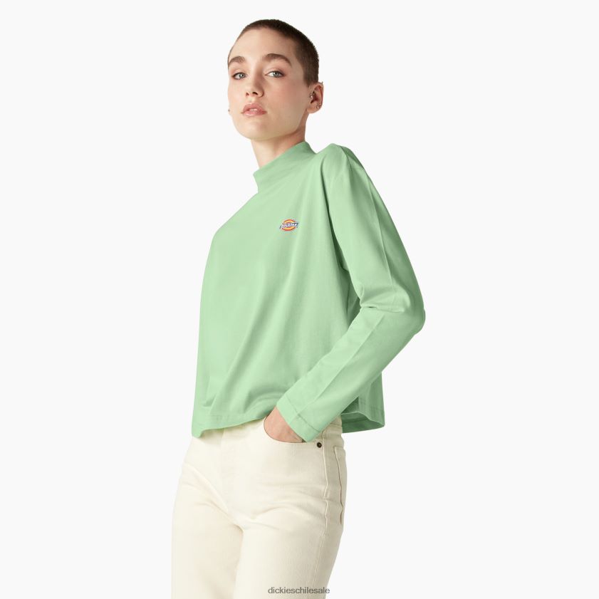 verde tranquilo (qg2) mujer playera de manga larga con cuello alto Mapleton Dickies vestir X4H0F1986