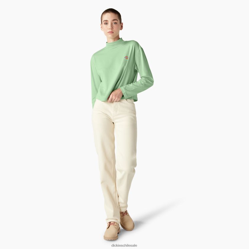 verde tranquilo (qg2) mujer playera de manga larga con cuello alto Mapleton Dickies vestir X4H0F1986