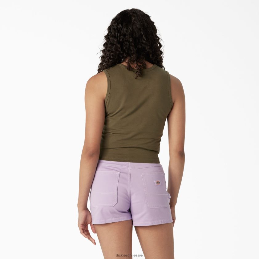 verde militar (ml) mujer camiseta sin mangas corta con espalda nadadora Dickies vestir X4H0F2172
