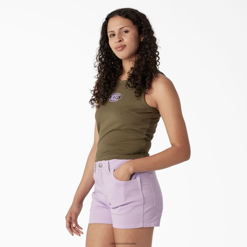 verde militar (ml) mujer camiseta sin mangas corta con espalda nadadora Dickies vestir X4H0F2172
