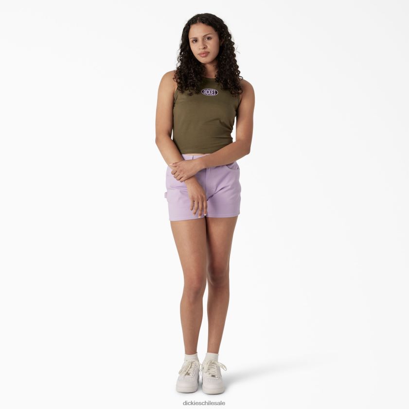 verde militar (ml) mujer camiseta sin mangas corta con espalda nadadora Dickies vestir X4H0F2172