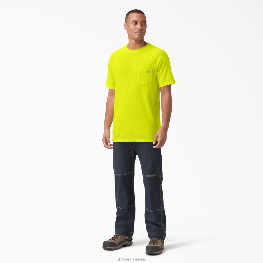 amarillo brillante (bwd) hombres camiseta refrescante de manga corta Dickies vestir X4H0F538