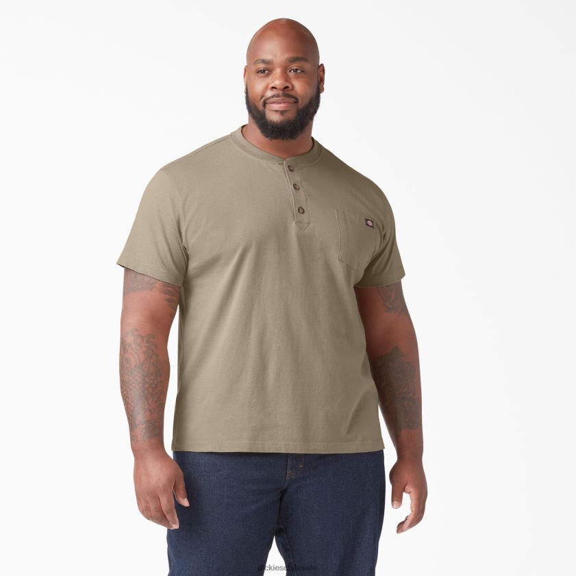 arena del desierto (ds) hombres camiseta henley de peso pesado de manga corta Dickies vestir X4H0F638