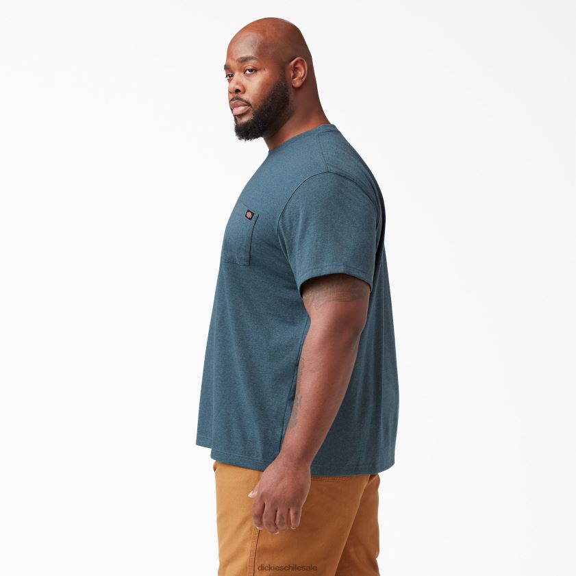azul báltico (brote) hombres camiseta de manga corta jaspeada de peso pesado Dickies vestir X4H0F525