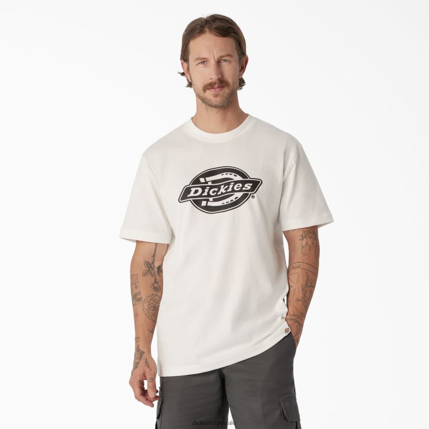 blanco (wh) hombres playera de manga corta con logo pesado Dickies vestir X4H0F741