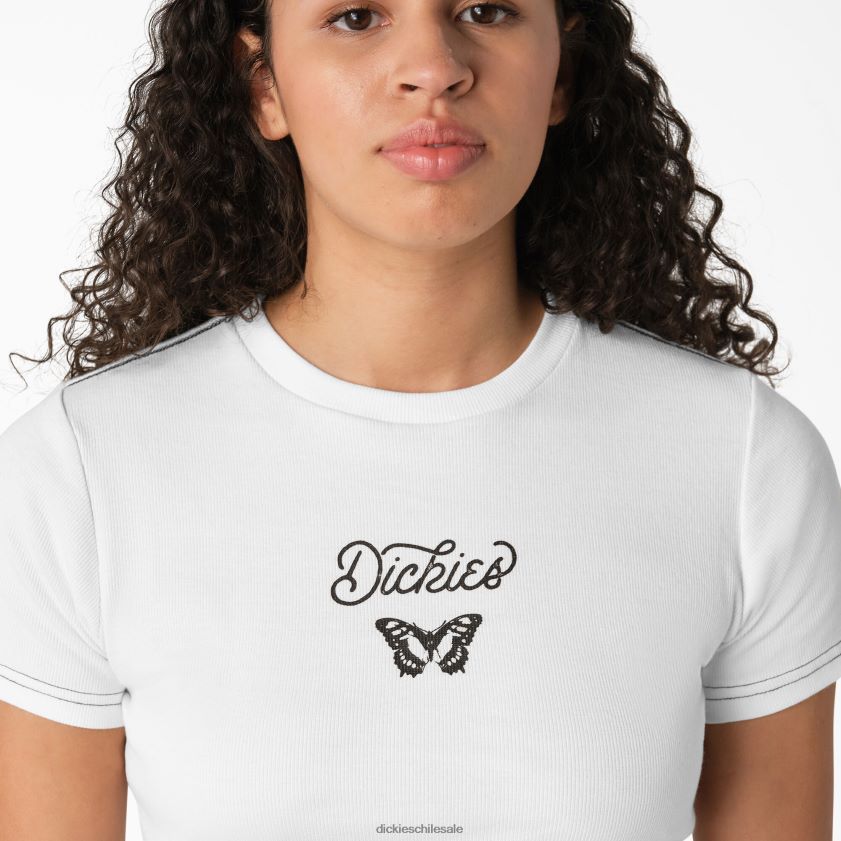 blanco (wh) mujer camiseta corta con gráfico de mariposa para bebé Dickies vestir X4H0F2138