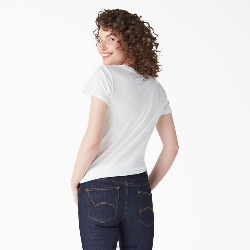 blanco (wh) mujer camiseta de manga corta con cuello en v Dickies vestir X4H0F2068