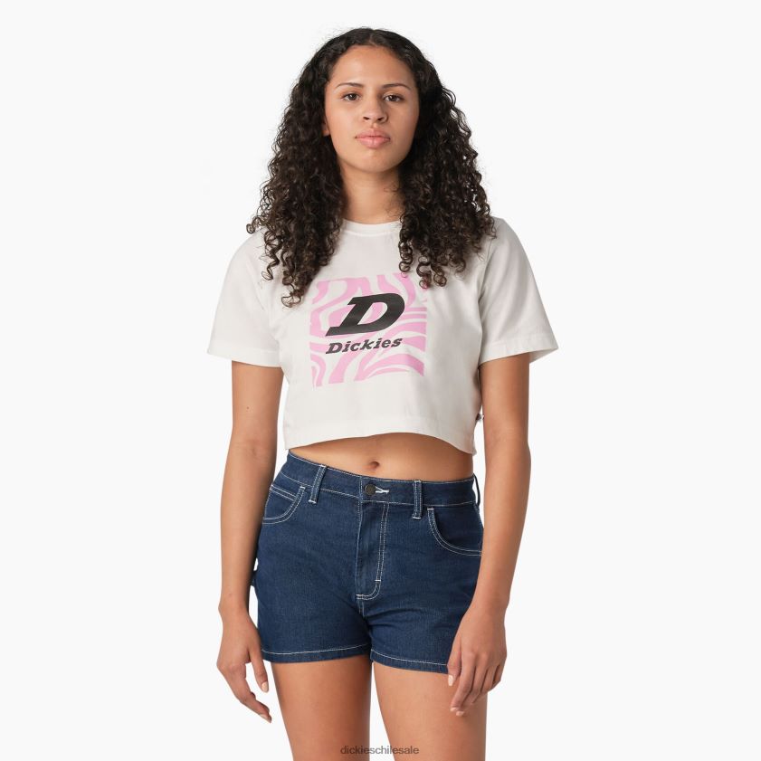 blanco (wh) mujer playera corta con gráfico de cebra Dickies vestir X4H0F2194