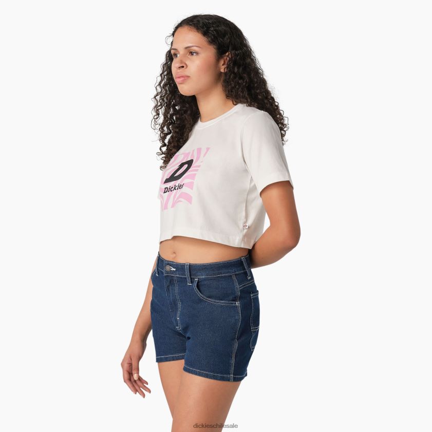 blanco (wh) mujer playera corta con gráfico de cebra Dickies vestir X4H0F2194