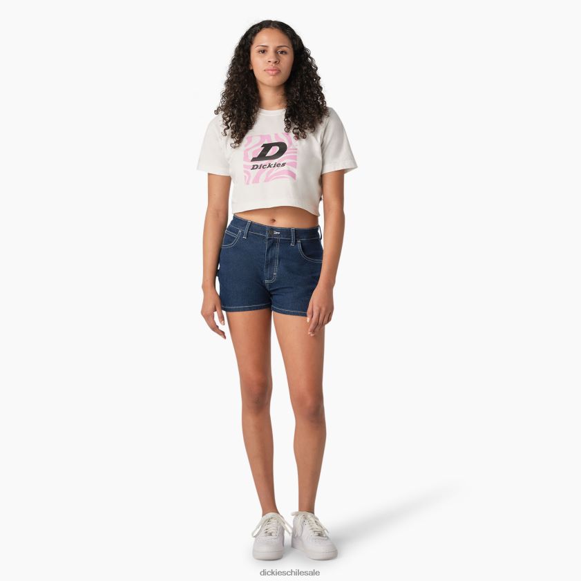 blanco (wh) mujer playera corta con gráfico de cebra Dickies vestir X4H0F2194