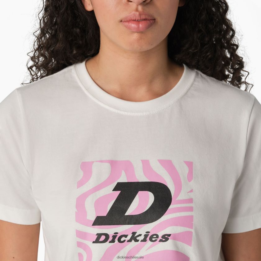 blanco (wh) mujer playera corta con gráfico de cebra Dickies vestir X4H0F2194