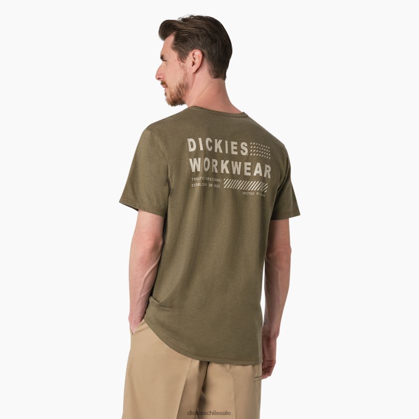 brezo verde militar (mld) hombres camiseta gráfica rendimiento de enfriamiento Dickies vestir X4H0F902