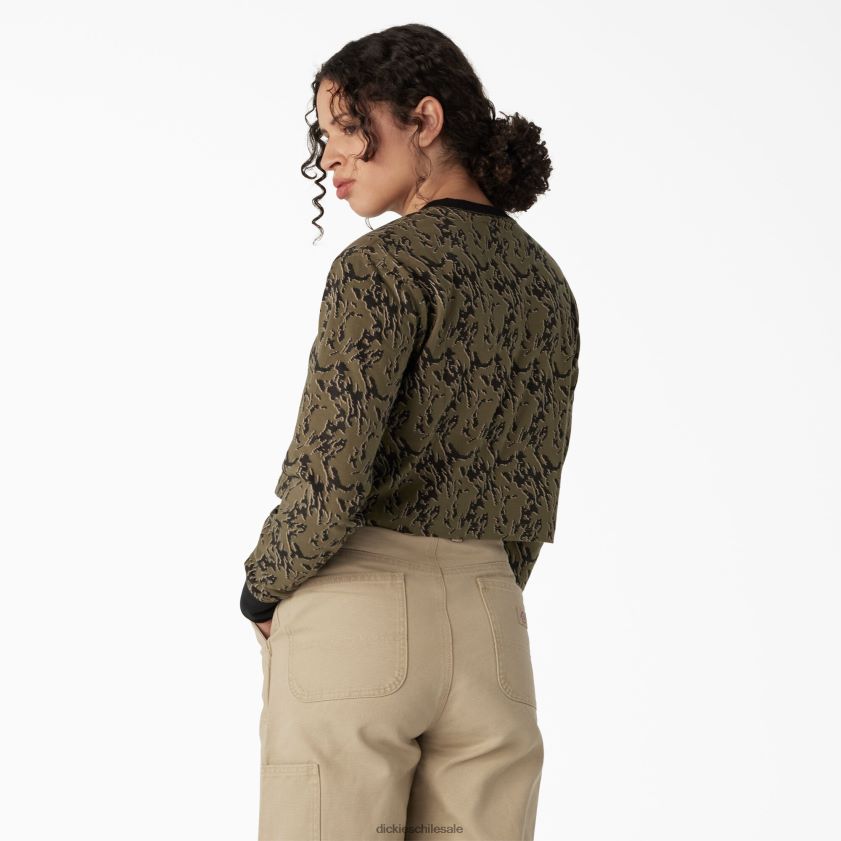 camuflaje verde militar glitch (mpe) mujer playera corta de manga larga camuflada Dickies vestir X4H0F2188