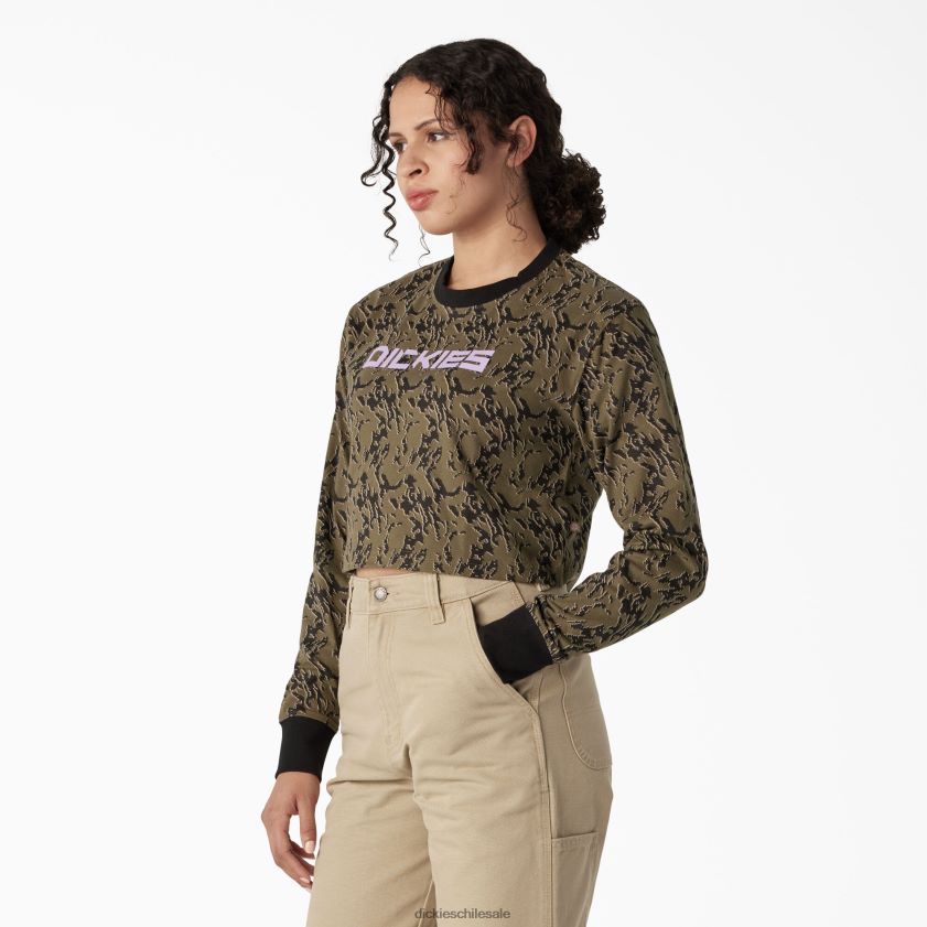 camuflaje verde militar glitch (mpe) mujer playera corta de manga larga camuflada Dickies vestir X4H0F2188