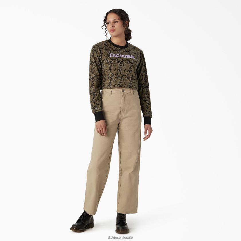 camuflaje verde militar glitch (mpe) mujer playera corta de manga larga camuflada Dickies vestir X4H0F2188