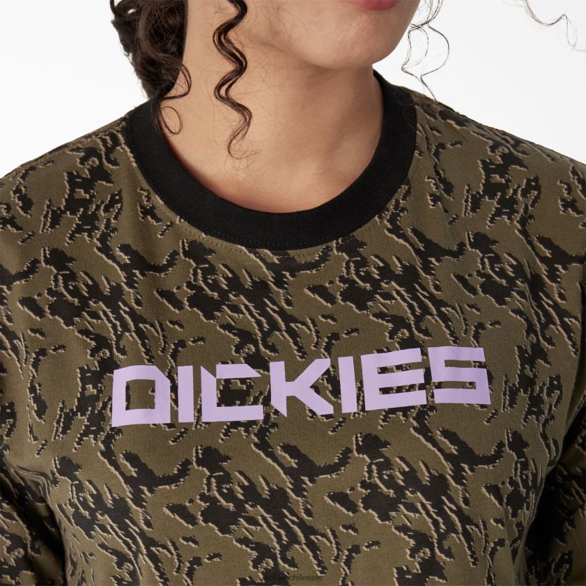camuflaje verde militar glitch (mpe) mujer playera corta de manga larga camuflada Dickies vestir X4H0F2188