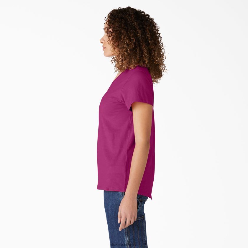 festival fucsia (f2f) mujer camiseta de manga corta con cuello en v Dickies vestir X4H0F2063