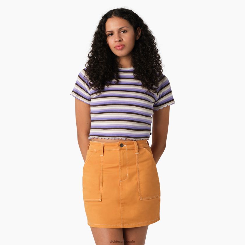 franja de explorador rosa púrpura (pxs) mujer camiseta corta de rayas para bebé Dickies vestir X4H0F2078