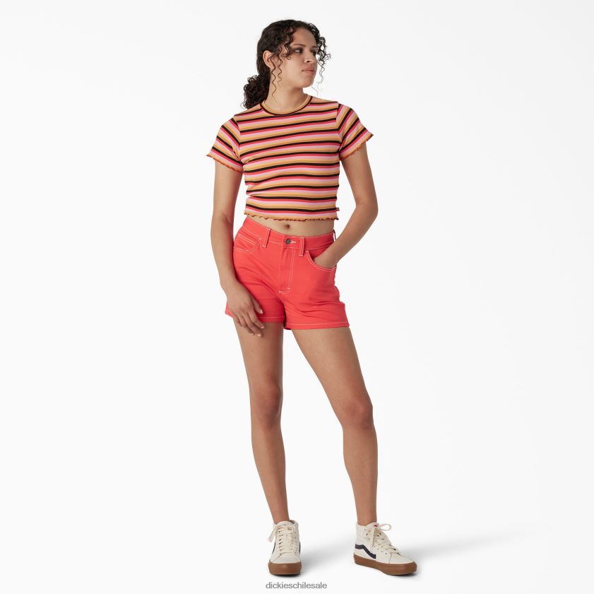 franja naranja de explorador (hachas) mujer camiseta corta de rayas para bebé Dickies vestir X4H0F2075