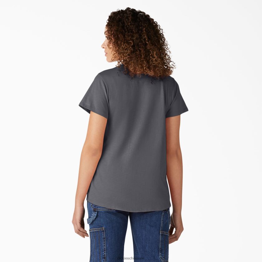 gris grafito (ga) mujer camiseta de manga corta con cuello en v Dickies vestir X4H0F2064