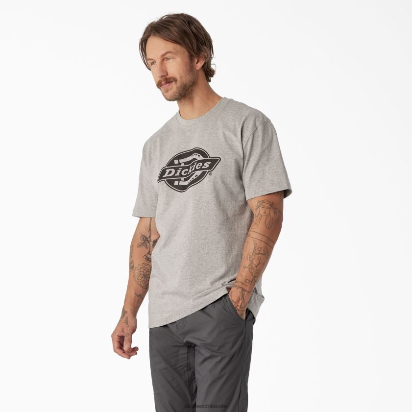 gris jaspeado (hg) hombres playera de manga corta con logo pesado Dickies vestir X4H0F738