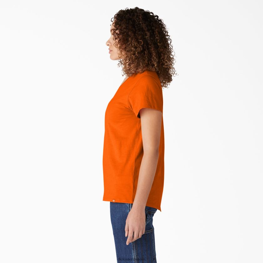 ibis escarlata (s2s) mujer camiseta de manga corta con cuello en v Dickies vestir X4H0F2066
