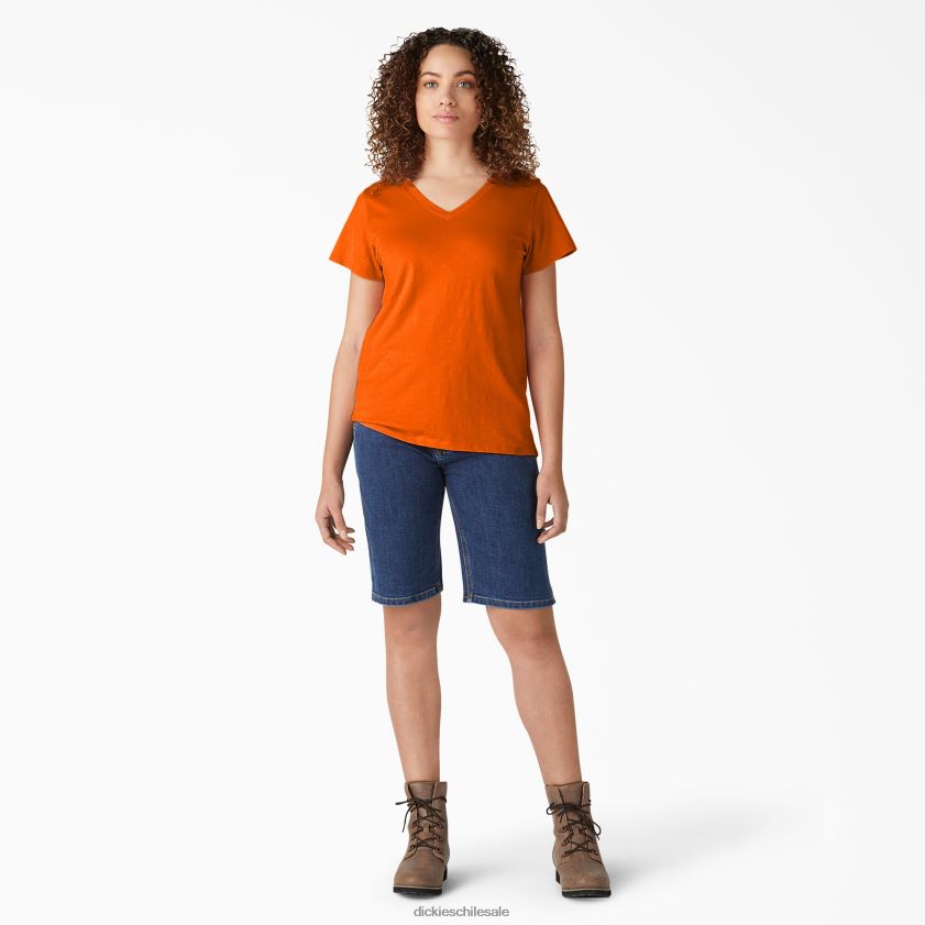 ibis escarlata (s2s) mujer camiseta de manga corta con cuello en v Dickies vestir X4H0F2066