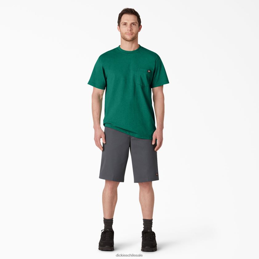 jaspeado verde de un solo tinte (gsh) hombres camiseta de manga corta jaspeada de peso pesado Dickies vestir X4H0F532