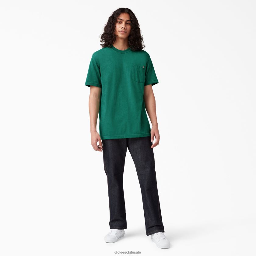 jaspeado verde de un solo tinte (gsh) hombres camiseta de manga corta jaspeada de peso pesado Dickies vestir X4H0F532