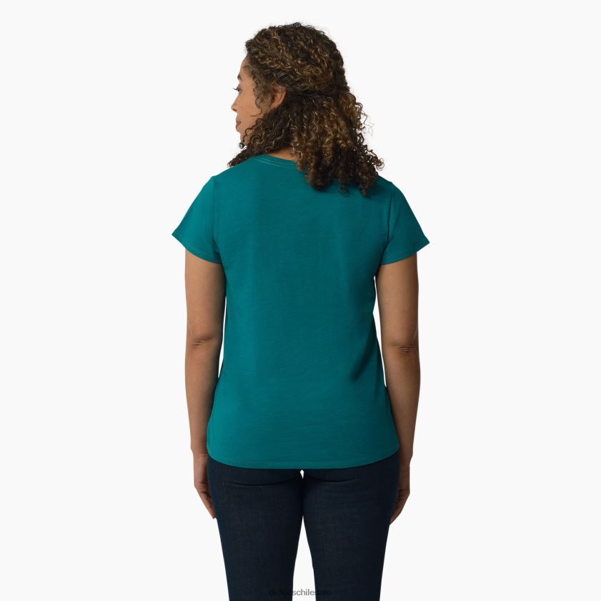 lago profundo (dl2) mujer camiseta de manga corta con cuello en v Dickies vestir X4H0F2062