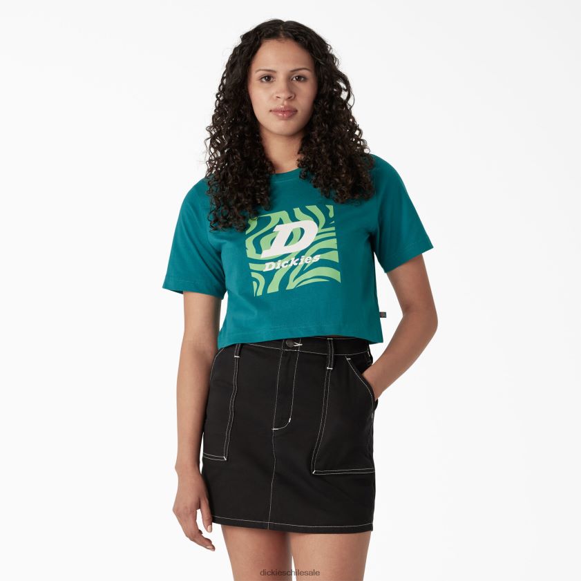 lago profundo (dl2) mujer playera corta con gráfico de cebra Dickies vestir X4H0F2192